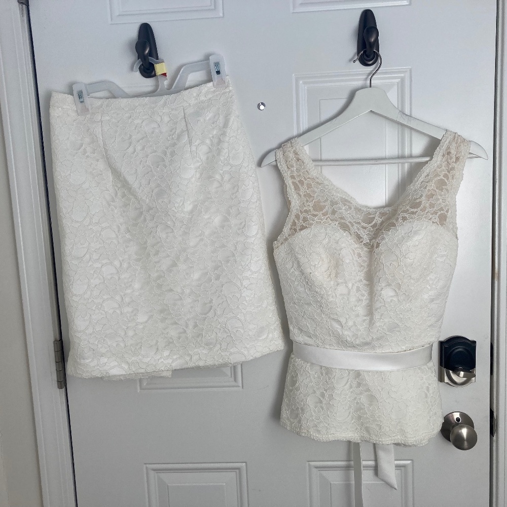 Mori Lee by Madeline Gardner  size 12, Off White